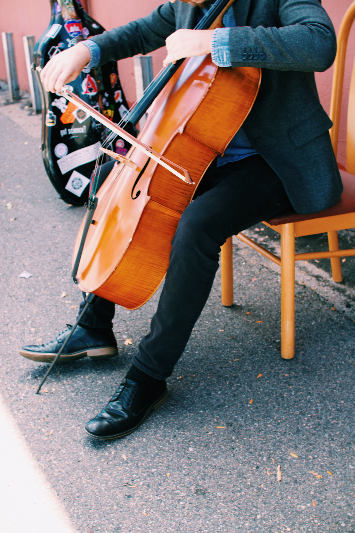 Joe playing the cello.